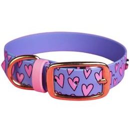 Halsband Bura blau-lavendelfarben mit Herz