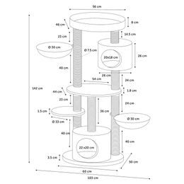 Flamingo Kratzbaum Light beige & Light grey