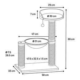 Flamingo Kratzbaum Light beige & Light grey