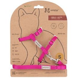 Amiplay Kšíry pro kočku s vodítkem Samba Růžové