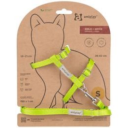 Amiplay Kšíry pro kočku s vodítkem Samba Neonově zelené