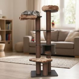 Árbol / rascador para gatos, azul y blanco, 154 cm