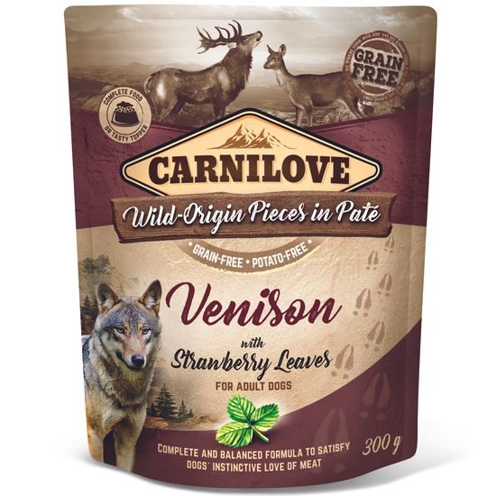 Carnilove Pouch para Perros Paté de Venado con Hojas de Fresa 300 g