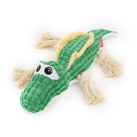 Krokodíl Reedog, plyšová pískacia hračka s uzlami, 41 cm