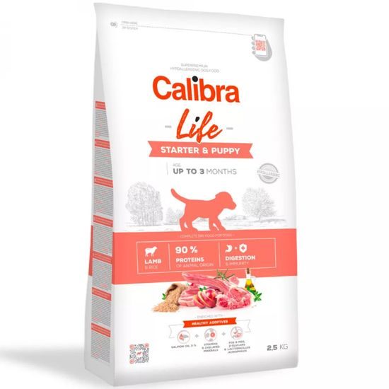 Caduca el 21.8. 2026: Calibra Dog Life Starter & Puppy Lamb 2,5 kg