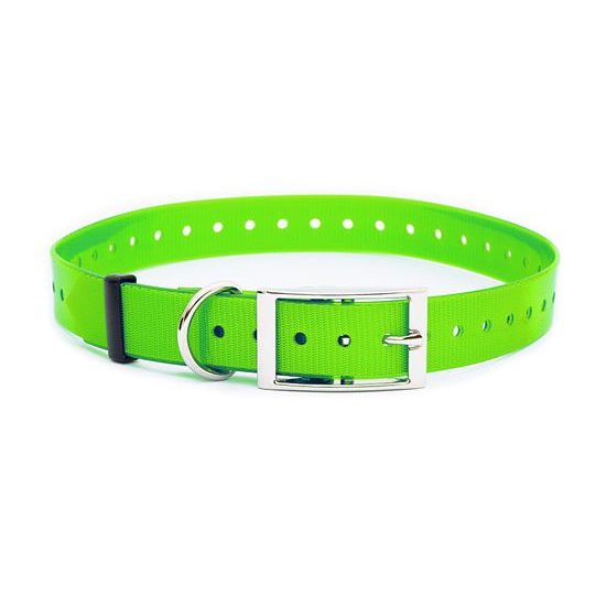 Műanyag nyakörv gyűrűvel, zöld, 25 mm x 70 cm