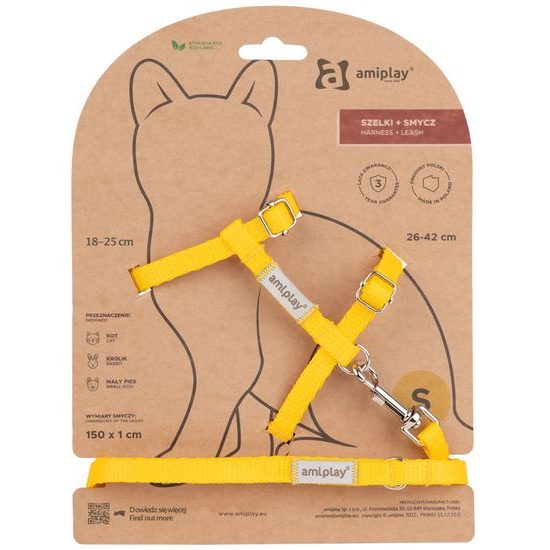 Amiplay Katzengeschirr mit Leine Samba Gelb