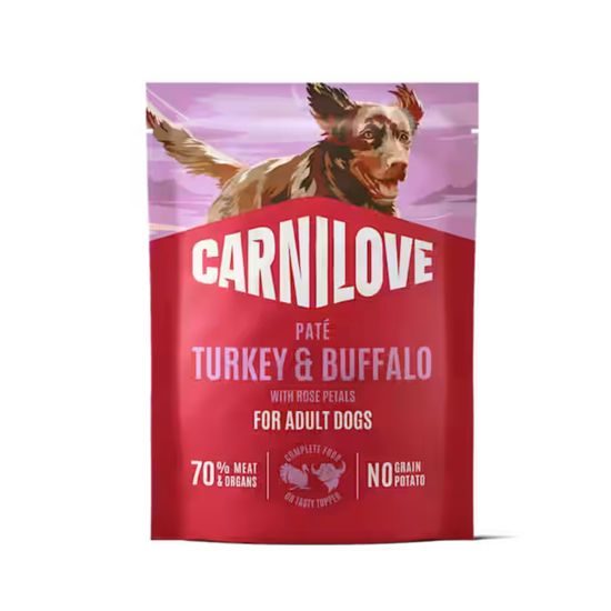 Carnilove Dog Pouch Paté Turkey & Buffalo + Rose 300g