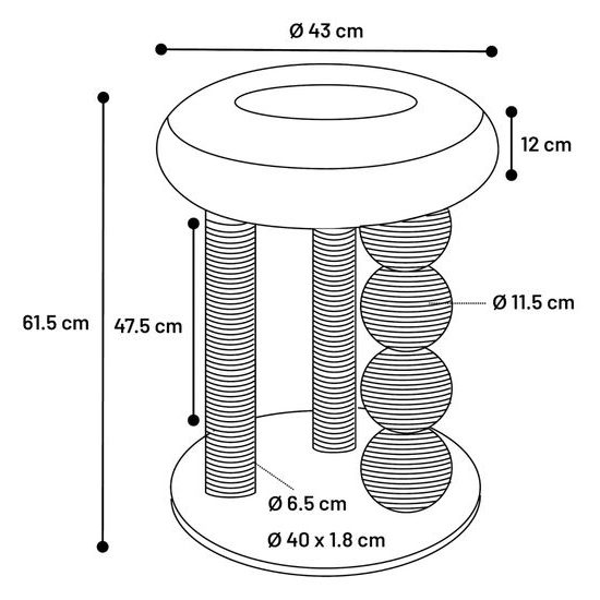 Flamingo Kratzbaum Duchess Grey & White