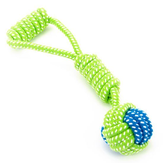 Přetahovadlo Reedog, bavlněné lano s míčem + úchyt, 27 cm