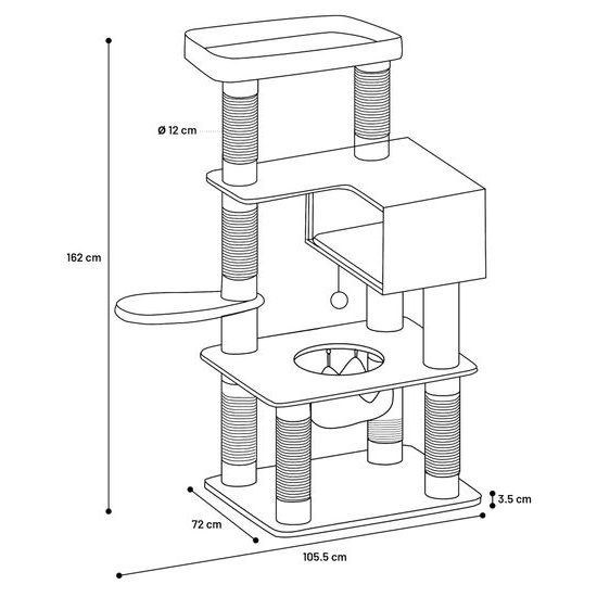 Árbol rascador Flamingo Evan Gris oscuro