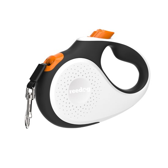 Reedog Senza Premium Self Retracting Leash S 15kg / 5m tape / white with orange