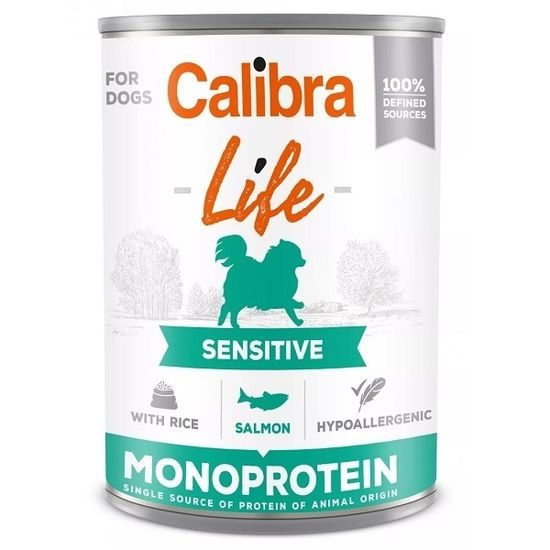 Calibra Dog Life lata Sensitive Salmón con Arroz 400 g