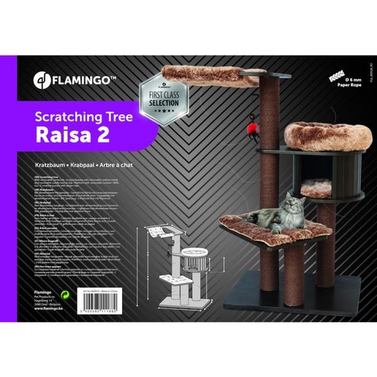 Flamingo Škrabací strom Raisa 2 Brown & Grey