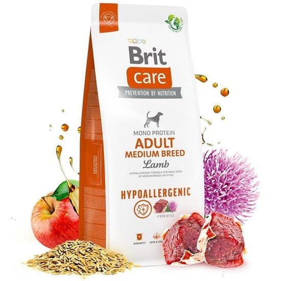 Caducidad 15/7/2026: Brit Care Dog Hypoallergenic Adult Medium Breed Lamb 12 kg