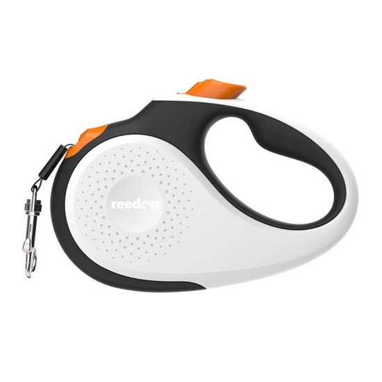 Reedog Senza Premium Automatik Rollleine S 15kg / 5m Band / Weiss - Orange