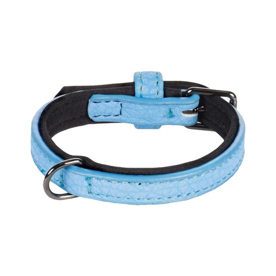 Leather collar Flamingo Leza blue