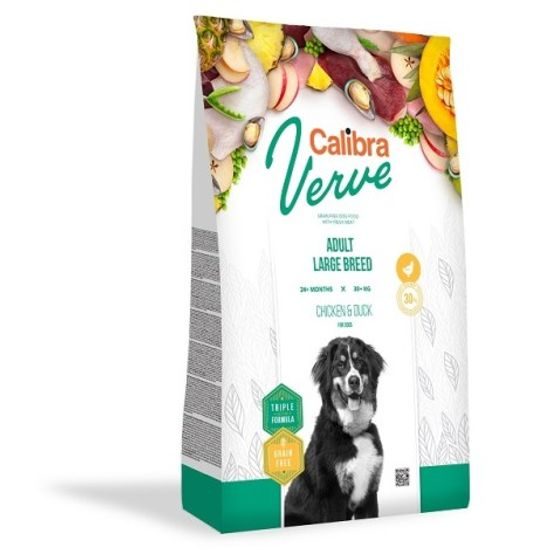 Termin ważności 14.4. 2026: Calibra Dog Verve GF Adult Large Chicken & Duck 12 kg