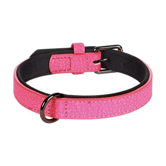 Leather collar Flamingo Leza pink