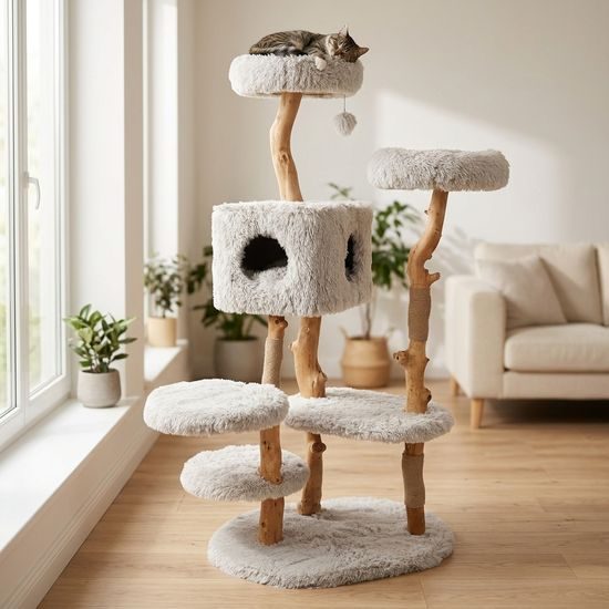 Flamingo Škrabadlo strom pro kočky Yuna White