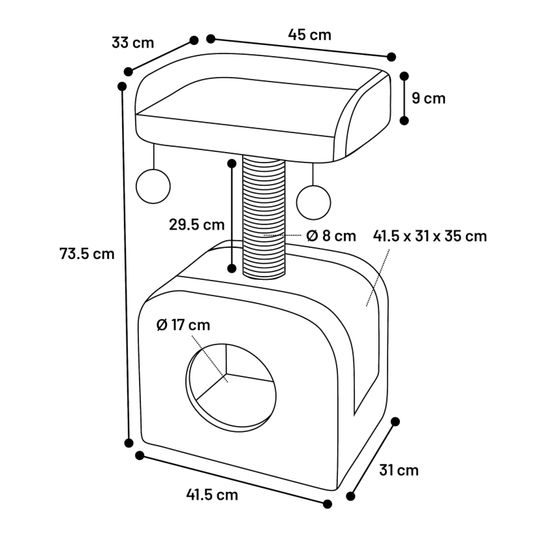 Árbol rascador para gatos Flamingo Oscar Taupe