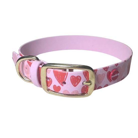 Reedog Halsband rosa Herzen BioThane