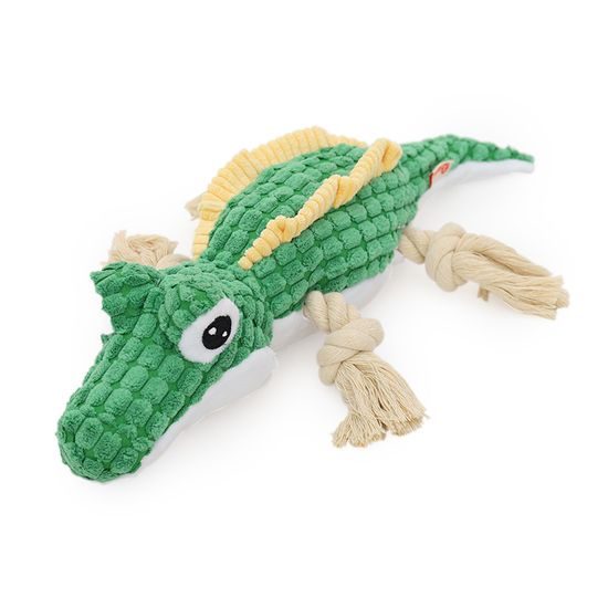 Crocodile Reedog, plush squeaky toy with knots, 41 cm