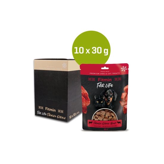 Fitmin For Life dog &amp; cat gefriergetrocknetes Fleisch Beef 10x30g