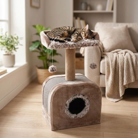 Flamingo škrabací strom Oscar Taupe