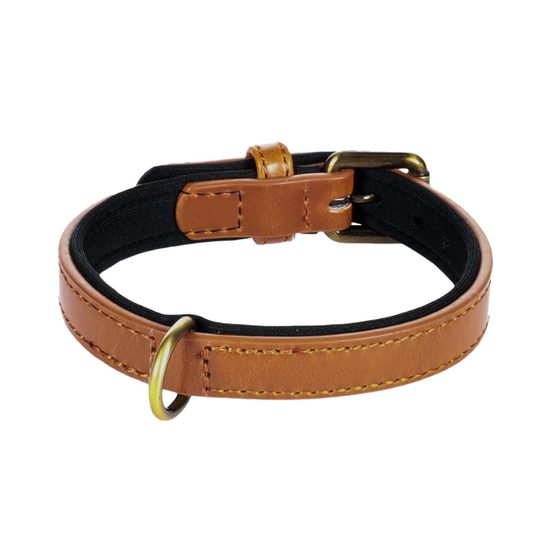 Collar de piel Flamingo Laybo Cognac