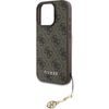 Obal / kryt na Apple iPhone 16 Pro hnědý - Guess 4G Charms