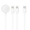 Kabel Typ C 3v1 pro iPhone Lightning 8-pin + iPhone Lightning 8-pin + iWatch 3W 1A bílý