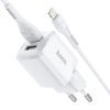 Nabíječka 2.4A 2xUSB s Lightning kabelem 1m bílá - HOCO N4 - NEO