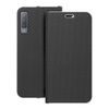 Puzdro / obal na Samsung Galaxy A7 2018 čierny - kniha LUNA CARBON