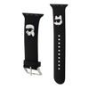 Řemínek pro Apple Watch 42/44mm černý - Karl Lagerfeld Karl and Choupette Head NFT