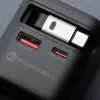 Nabíječka GaN USB C + USB A + samonavíjecí kabel USB C PD QC4.0 3A 70W šedá - Forcell