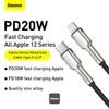 Datový / nabíjecí kabel USB-C na Lightning 0,25m PD 20W černý - BASEUS Cafule