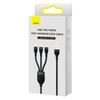 Kabel USB 3v1 Flash Series USB-C micro USB Lightning 66W CASS040001 1,2 m černý - BASEUS