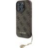 Obal / kryt na Apple iPhone 16 Pro hnědý - Guess 4G Charms