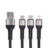 Datový kabel 3in1 Type micro USB / USB C / Lightning 3A Cafule 1,2 černý - BLUE STAR