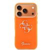 Obal / kryt na Apple iPhone 17 Pro oranžový - Guess IML 4G Script Metal Logo
