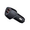 Nabíjačka do auta USB QC 3.0 18W + USB QC 3.0 18W čierna (spolu 36W) - FORCELL CARBON