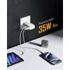 Cestovní univerzální adaptér 35W GaN USB-C + USB-A bílý - VOLTME Vito Go EzTravel