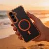 Obal / kryt na Samsung Galaxy A27 oranžový - Frame Clear MagSafe
