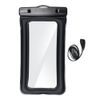 Voděodolná taška na mobilní telefon s plastovým zavíráním - černý