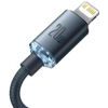 Nabíjecí / datový kabel USB-C - Lightning 20W 1,2m černý - Baseus CAJY000201 Crystal Shine Series