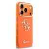 Obal / kryt na Apple iPhone 17 Pro oranžový - Guess IML 4G Script Metal Logo