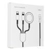 Kabel 3v1 USB Typ-C / Lightning 8-pin / Apple Watch - USB Typ-C - bílý