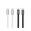 Kabel plochý opletený USB C / USB C 3A 60W 1 m X125 černý - Hoco