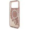 Obal / kryt na Apple iPhone 17 Pro Max MagSfe růžový - Flowers with Pearl Strap GUESS